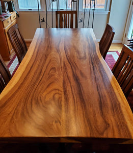 Live edge acacia wood dining table