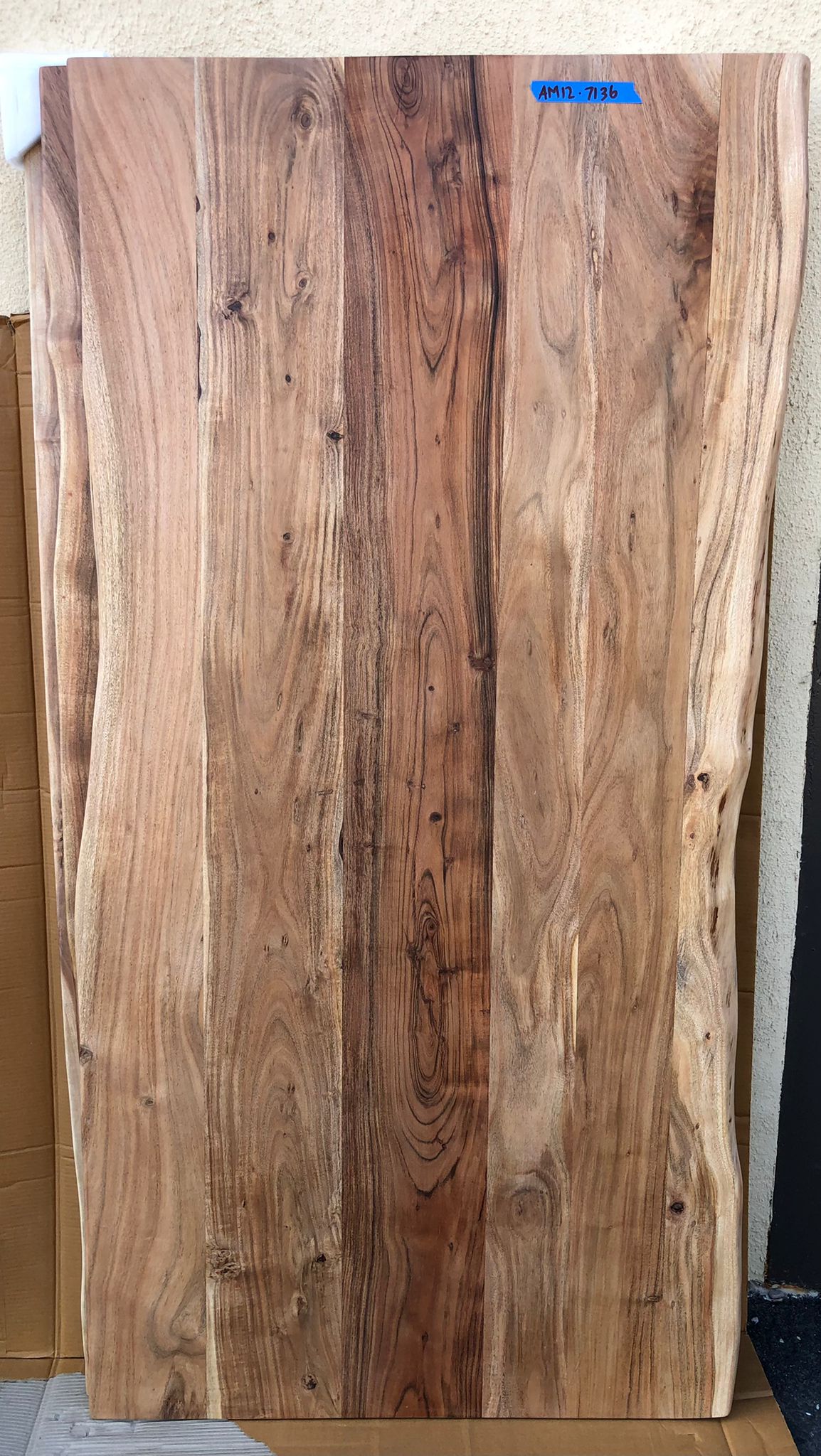 AM12-7136 Live edge acacia wood dining table (with metal legs included)