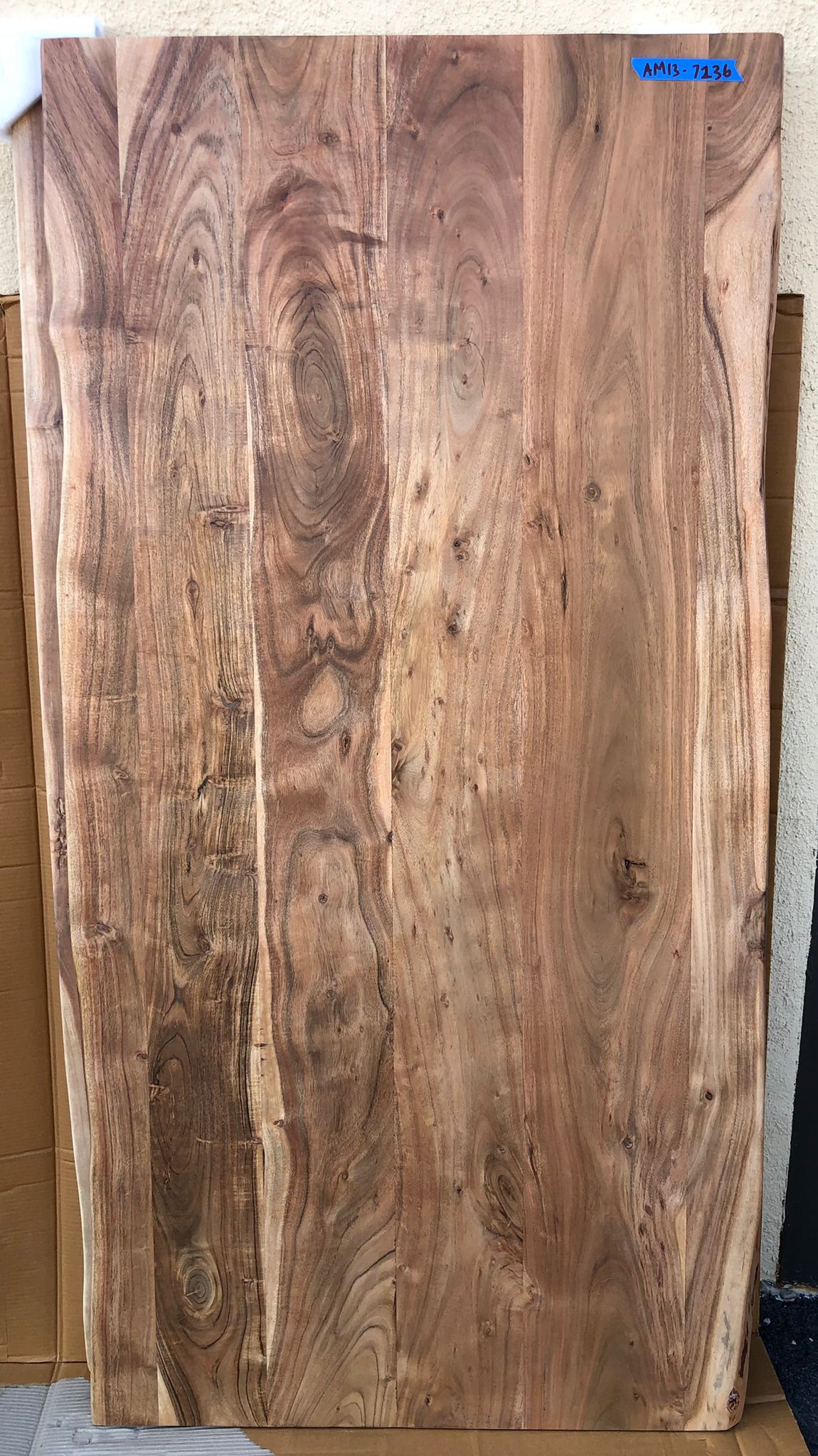 AM13-7136 Live edge acacia wood dining table (with metal legs included)