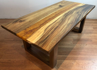 Acacia wood with amber gold epoxy river coffee table