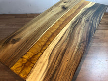 Acacia wood with amber gold epoxy river coffee table