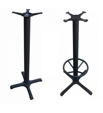 4-Prong Bar Height Base with Optional Footrest in Cast Iron
