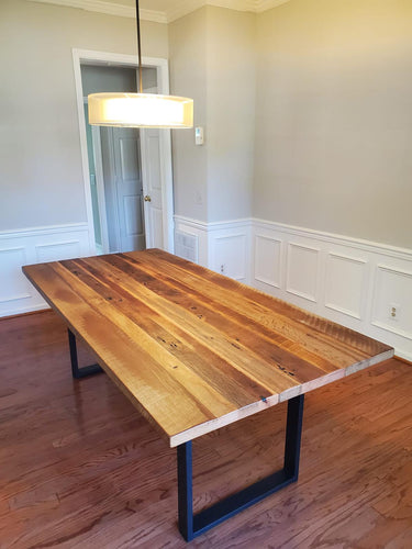 Reclaimed oak wood barnwood dining table
