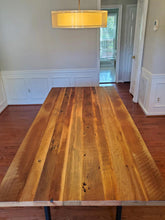 Reclaimed oak wood barnwood dining table