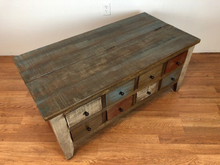 Antique muticolor lift top coffee table
