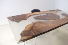 E11 Live edge walnut wood slab dining table top with epoxy 84" x 40"