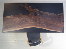 E5 Live edge walnut wood slab dining table top with epoxy