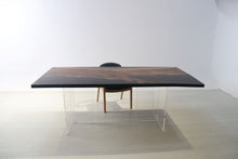 E5 Live edge walnut wood slab dining table top with epoxy