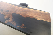 E5 Live edge walnut wood slab dining table top with epoxy