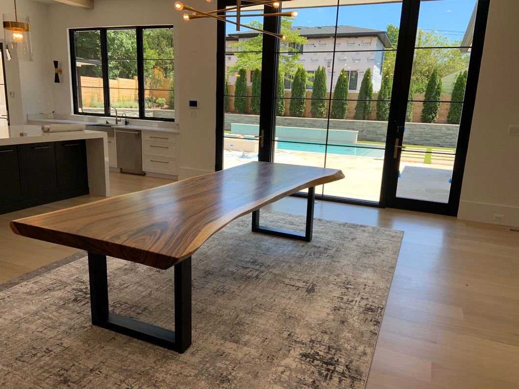 Live edge acacia wood slab dining table 10'