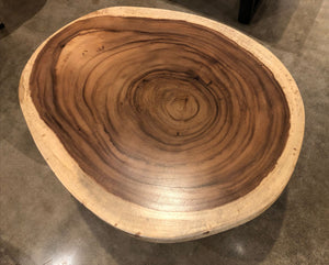freeform acacia wood crosscut slab coffee table fairfax virginia va