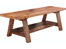 Solid wood dining bench
