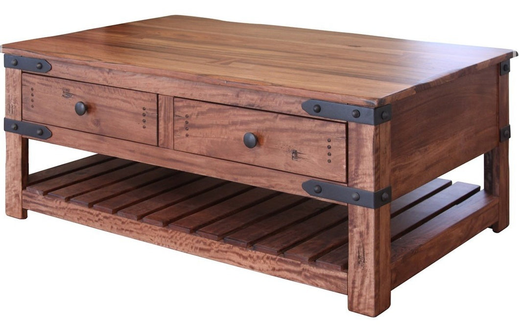 Modern industrial coffee table four-drawer