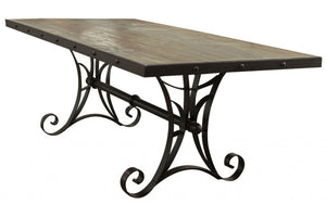 Dining table in multicolor with iron base
