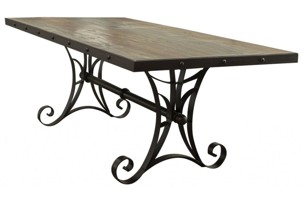 Dining table in multicolor with iron base