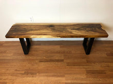 Acacia wood slab bench