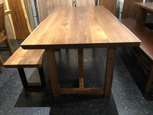 Tri-square walnut wood table base