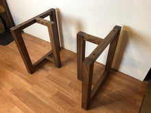 Tri-square walnut wood table base