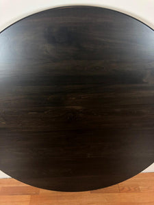 Solid maple wood round table top in black onyx