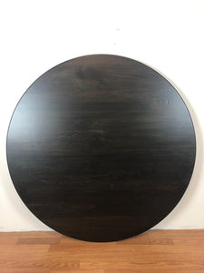 Solid maple wood round table top in black onyx