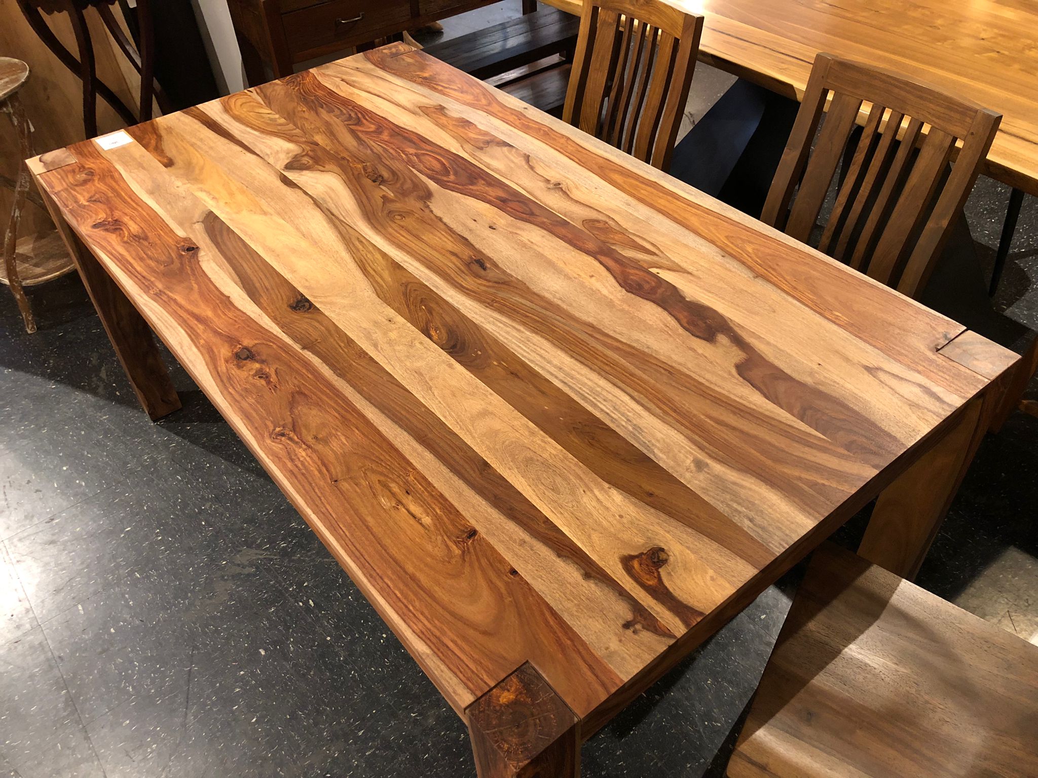 Indian rosewood dining table with corner post legs – R-Home Furniture