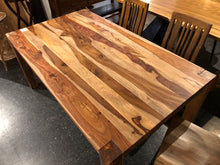 Indian rosewood dining table with corner post legs