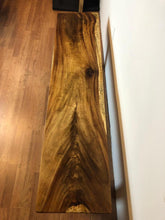 Acacia wood slab bench