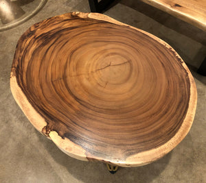 Live edge acacia wood crosscut slab coffee table maryland md