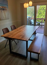 Live edge acacia wood dining table