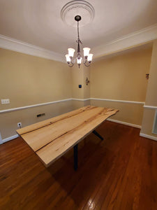 Live edge ash wood dining table