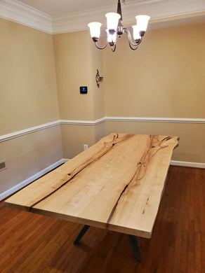 Live edge ash wood dining table