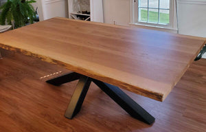Live edge oak wood dining table