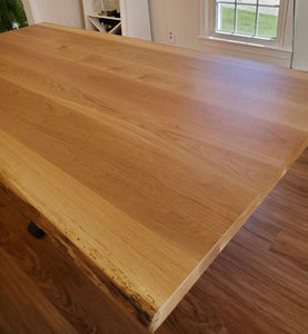 Live edge oak wood dining table