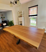 Live edge oak wood dining table