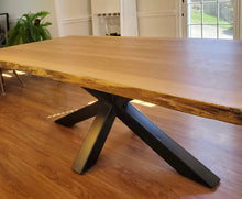 Live edge oak wood dining table