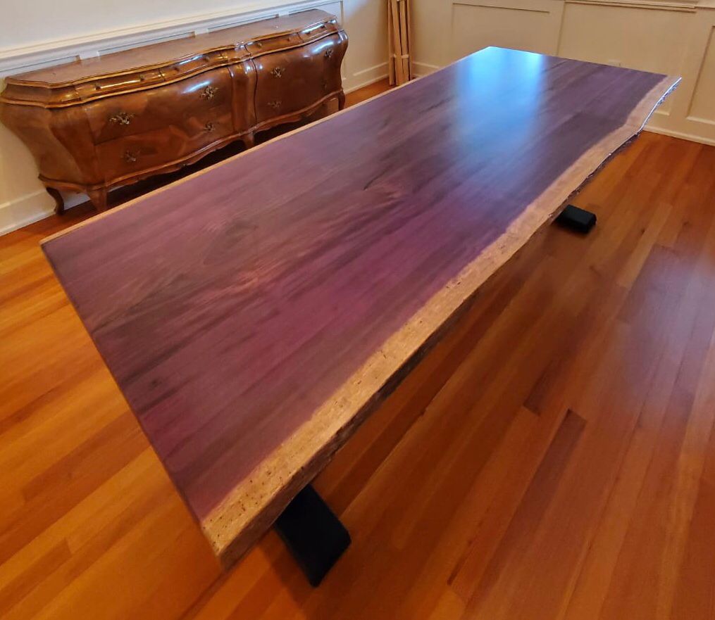 Purple heart wood dining table