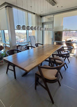 Live edge walnut wood dining table for modern living