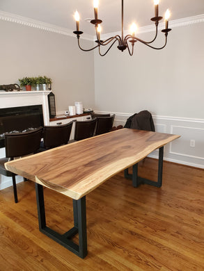 Live edge acacia wood dining table