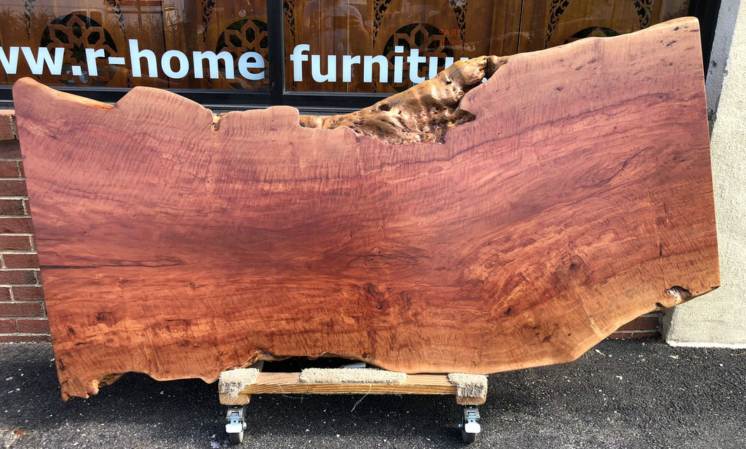 Rustic solid one piece live edge longan wood slab 79