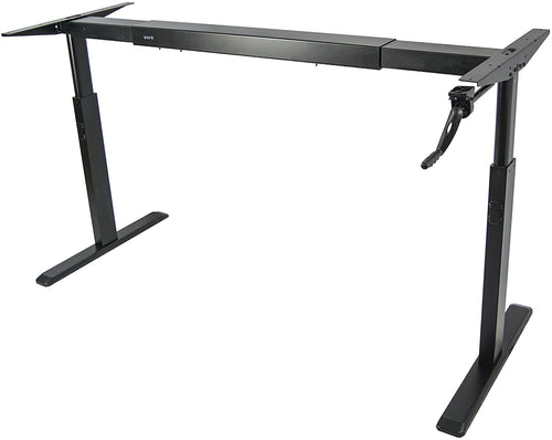 Adjustable-height metal table base, manual crank