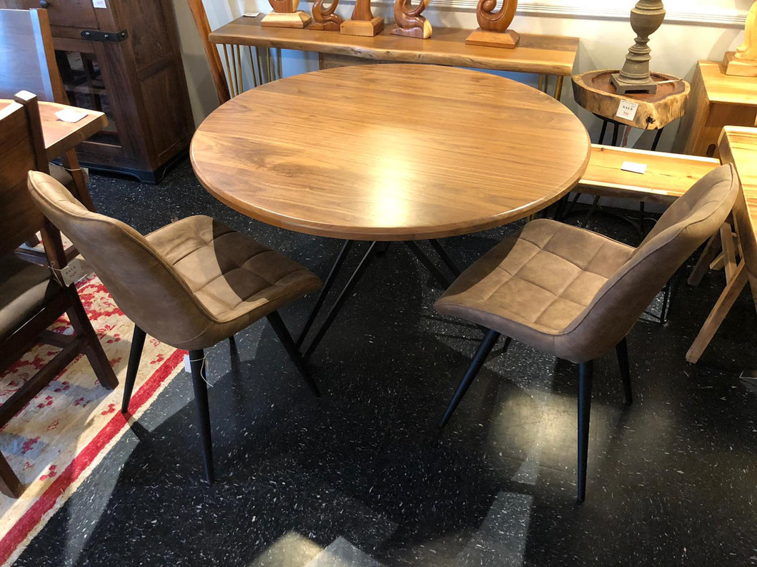 Midcentury modern round dining table and chairs set