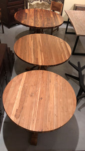 Reclaimed teak wood table top 47" round