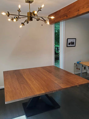 Custom solid wood square dining table