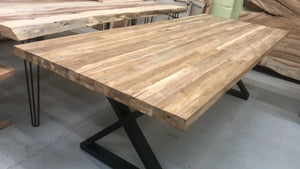 Reclaimed teak wood dining table 99" x 39"