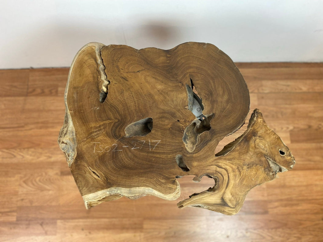 TS02 Live edge free form teak root wood slab 28