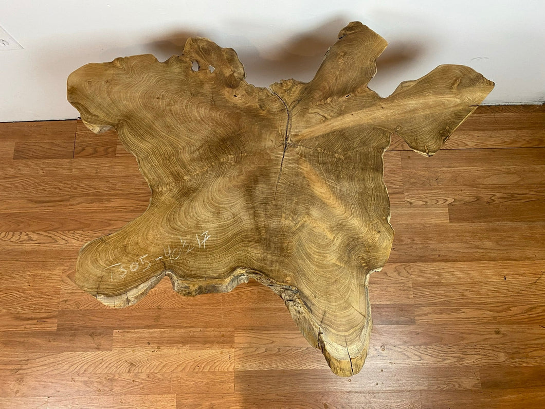 TS05 Live edge free form teak root wood slab 40