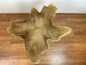 TS09 Live edge free form teak root wood slab 25" x 25"