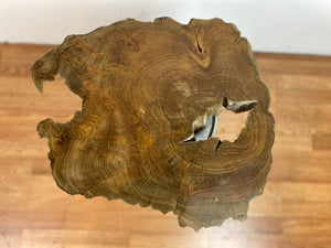 TS11 Live edge free form teak root wood slab 21" x 17"