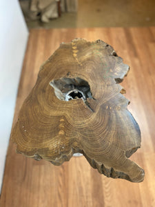 TS12 Live edge free form teak root wood slab 22" x 14"