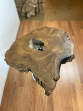 TS13 Live edge free form teak root wood slab 21" x 22"
